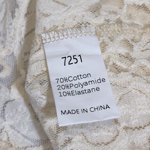 Pretty Garden Embroidered Lace Top Wms Medium Cream Button Romantic Cottagecore - Picture 11 of 12